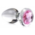 Booty Sparks Pink Gem Glass Anal Plug - Large