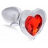 Booty Sparks Red Heart Glass Anal Plug - Small