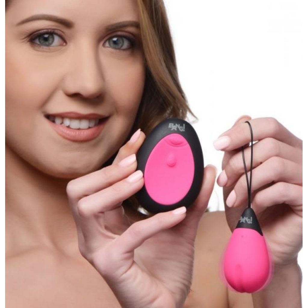 Bang! 10x Vibrating Silicone Egg with Remote - Pink