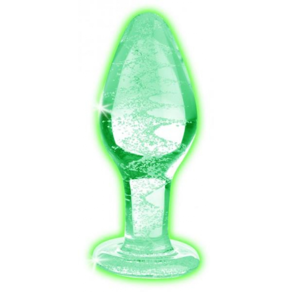 Booty Sparks Glow-in-the-dark Glass Anal Plug - Large