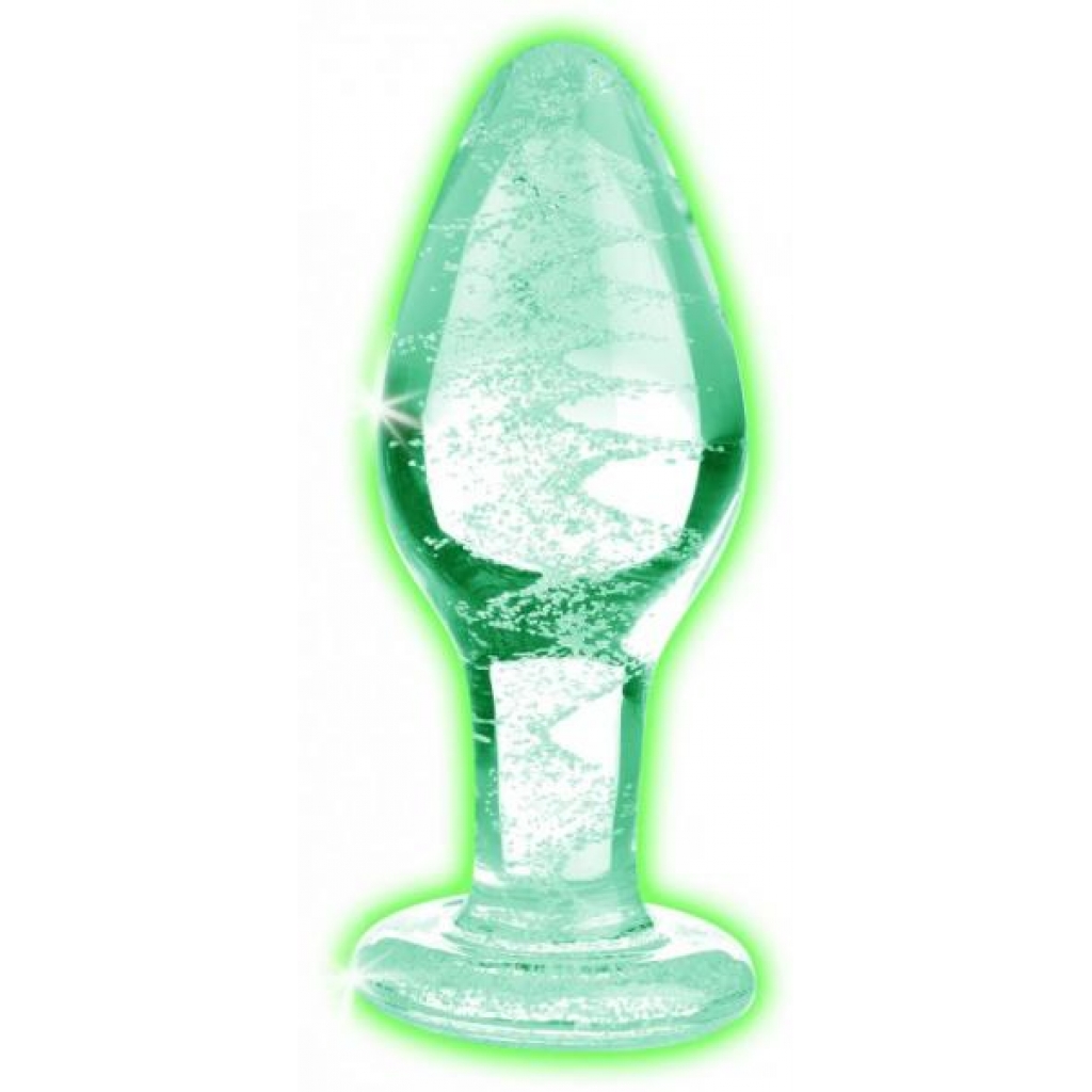 Booty Sparks Glow-in-the-Dark Glass Anal Plug Medium