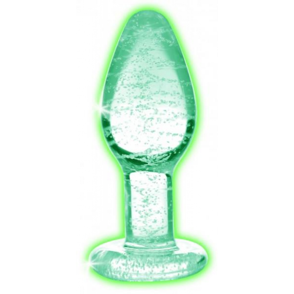 Booty Sparks Glow-in-the-dark Glass Anal Plug - Small