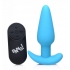 Bang! 21x Vibrating Silicone Butt Plug with Remote Control - Blue