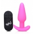 Bang! 21x Vibrating Silicone Butt Plug W/ Remote - Pink