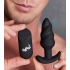 Bang! 21x Vibrating Silicone Swirl Butt Plug W/ Remote Black