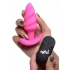 Bang! 21x Vibrating Silicone Swirl Butt Plug with Remote: Pink