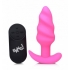 Bang! 21x Vibrating Silicone Swirl Butt Plug with Remote: Pink