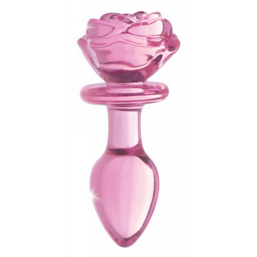 Booty Sparks Pink Rose Glass Medium Anal Plug