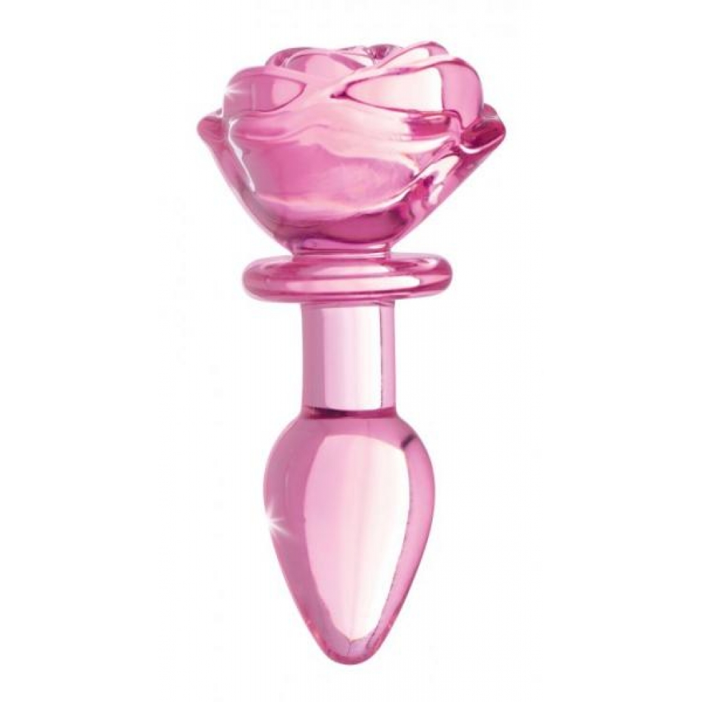 Booty Sparks Pink Rose Glass Small Anal Plug