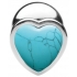 Booty Sparks Gemstone Large Heart Anal Plug - Turquoise