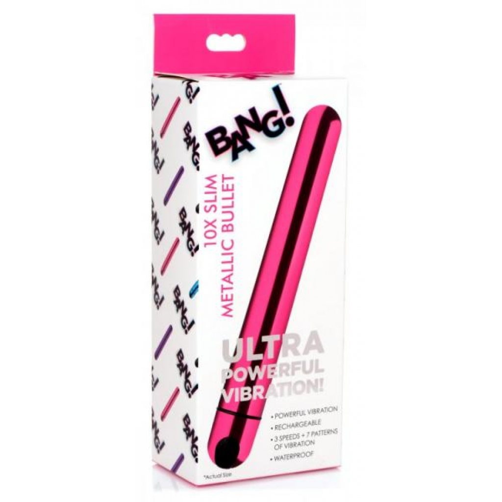 Bang 10X Slim Metallic Bullet Vibrator - Pink