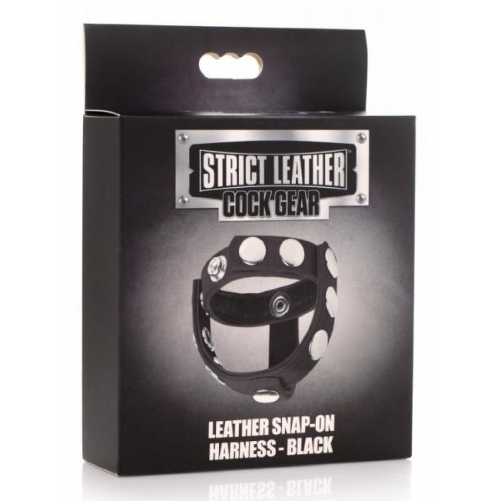 Strict Leather Penis Gear Snap On Harness - Black