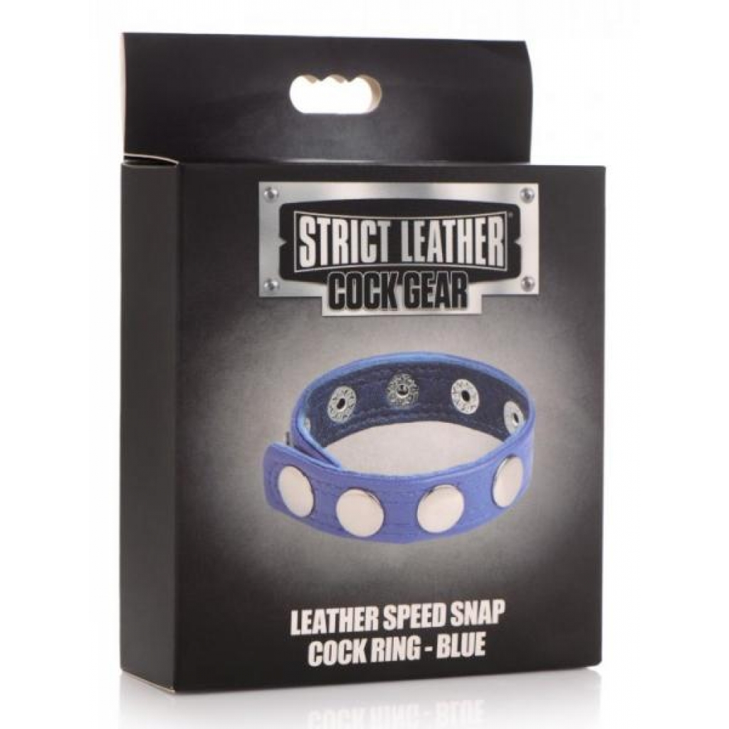 Strict Leather Penis Speed Snap Penis Ring - Blue