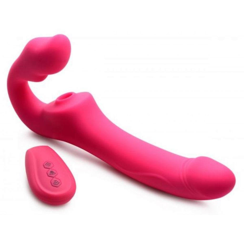 Strap U Licking & Vibrating Strapless Strap-on with Remote