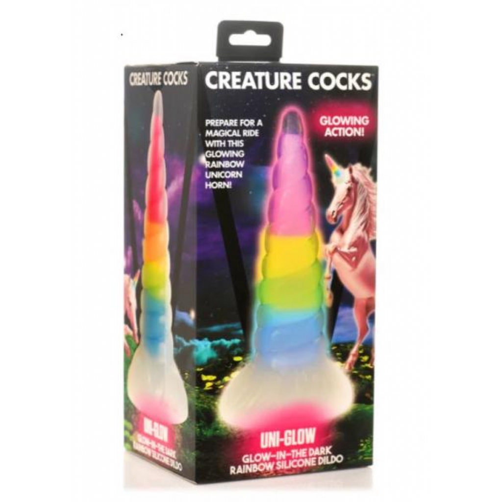 Creature Peniss Uni-glow Glow In The Dark Rainbow Dildo