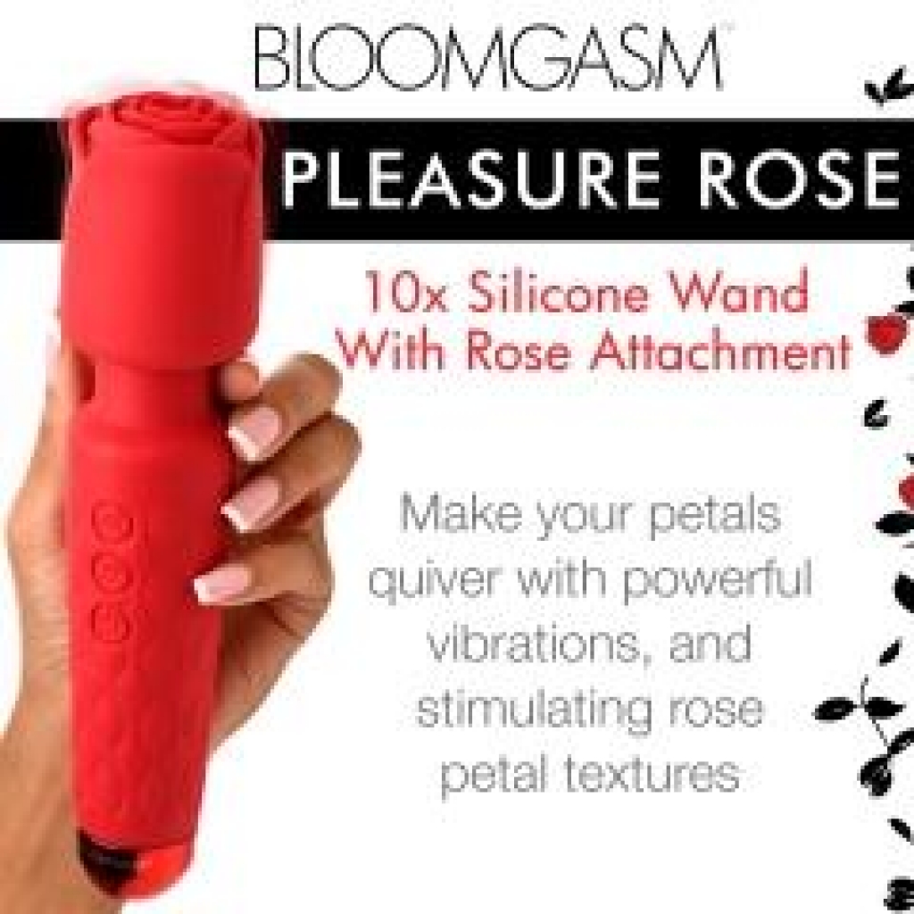 Bloomgasm Pleasure Rose Wand 10x with Rose Attachment - Ultimate Stimulation